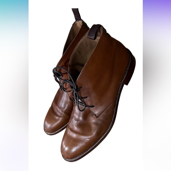 NORDSTROM MENS SHOP Leather Lace Up Ankle Chukka Boots Brown SIZE 12 - Picture 2 of 6